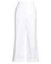Rose A Pois Rosé A Pois Woman Pants White Size 2 Cotton, Elastane In White