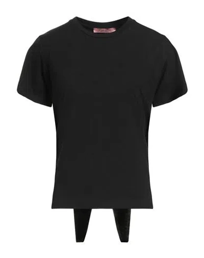 Rose A Pois Rosé A Pois Woman T-shirt Black Size 6 Cotton, Elastane
