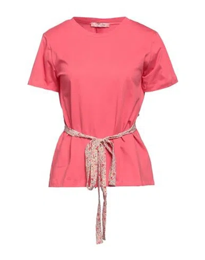 Rose A Pois Rosé A Pois Woman T-shirt Coral Size 8 Cotton, Viscose In Red