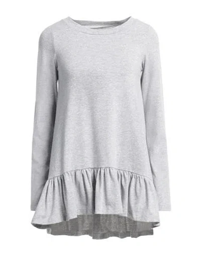 Rose A Pois Rosé A Pois Woman T-shirt Light Grey Size 4 Cotton, Elastane