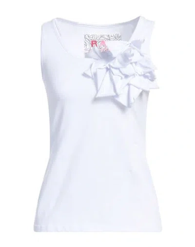 Rose A Pois Rosé A Pois Woman Tank Top White Size 12 Cotton, Elastane
