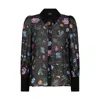 Rose & Nancy Women's Black Flora Print Shirt In Black