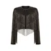 Rose & Nancy Women's Black / Grey Scarlett Fringe Jacket In Black/grey