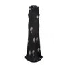 Rose & Nancy Women's Black / Silver Luna Print Maxi Dress In Black/silver