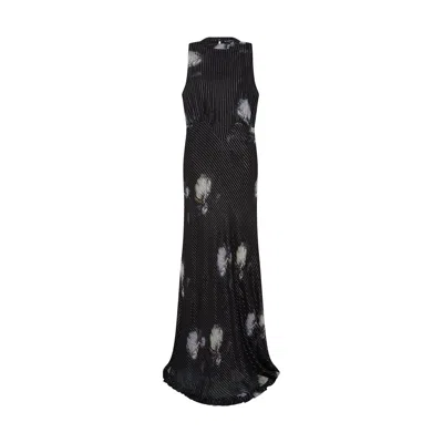 Rose & Nancy Women's Black / Silver Luna Print Maxi Dress In Black/silver