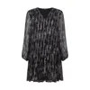 Rose & Nancy Women's Black / Silver Ophelia Black Silver Mini Dress In Black/silver