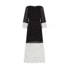 Rose & Nancy Women's Black / White Ella Spot Maxi Dress In Black/white