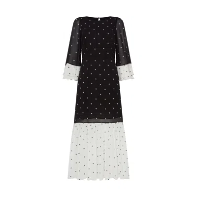 Rose & Nancy Women's Black / White Ella Spot Maxi Dress In Black/white