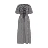 Rose & Nancy Women's Black / White Isla Checked Smocked Midi Dress In Black/white