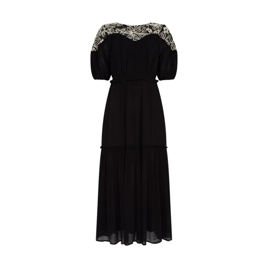 knee length dresses for ladies Black Floral Corset High-Low Mini Dress main image 1