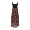 Rose & Nancy Women's Black / Yellow / Orange Mia Fabric Mix Tiger Print Maxi In Black/yellow/orange