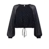 Rose & Nancy Women's Blue / Black Nova Blue Dot Blouse In Blue/black