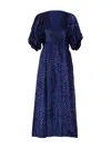 Rose & Nancy Women's Blue Margot Navy Velvet Polka Dot Maxi Dress In Blue