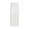 Rose & Nancy Women's Blue / White Nell White Cotton Printed Floral Lace Maxi Skirt In Blue/white