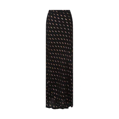 Rose & Nancy Women's Brown / Red Talia Black Skirt