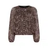 Rose & Nancy Women's Brown Sienna Print Blouson Blouse In Brown