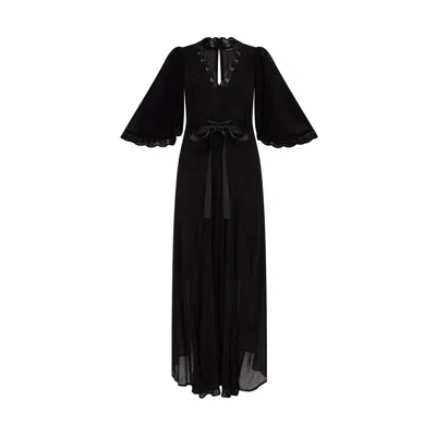 Rose & Nancy Women's Chloe Black Tie Front Dress Black