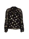 Rose & Nancy Women's Gold / Black Wren Gold Feather Blouse In Gold/black
