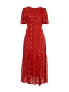 Rose & Nancy Women's Hazel Sparkle Tan Brown Maxi Dress In Red