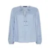 Rose & Nancy Women's Kate Blue Smock Detail Blouse In Blue