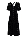 Rose & Nancy Women's Mila Black Velvet Midi Dress In Black