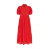 Rose & Nancy Women's Olivia Coral Red Broderie Shirt Dress In Red