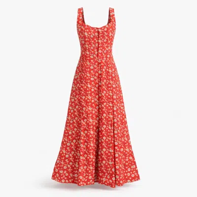 Rose & Nancy Women's Philippa Red Floral Print Midi Dress