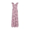 Rose & Nancy Women's Pink / Purple Amelia Pink Embellished Maxi Dress In Pink/purple