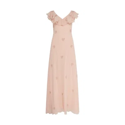 Rose & Nancy Women's Pink / Purple Lily Pink Heart Beaded Dress In Pink/purple