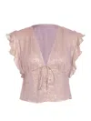 Rose & Nancy Women's Pink / Purple Mira Mink Pink Shimmer Sparkle Top