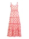 Rose & Nancy Women's Pink / Purple / White Alice Pink Red Heart Print Tiered Maxi Dress In Multi