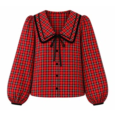 Rose & Nancy Women's Red Sally Tartan Check Blouse In Multi