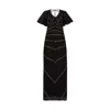 Rose & Nancy Women's Rose Black Sequin Maxi Dress In Black