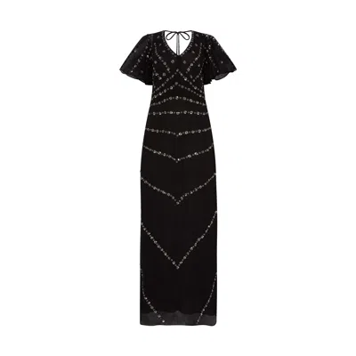 Rose & Nancy Women's Rose Black Sequin Maxi Dress
