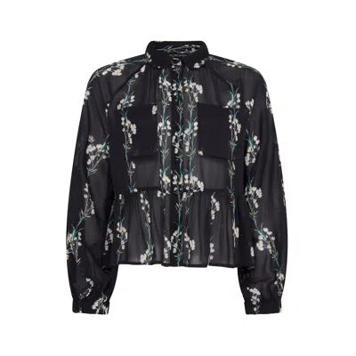 Rose & Nancy Women's Sophia Spring Berry Black Blouse
