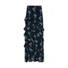 Rose & Nancy Women's Sophia Spring Berry Maxi Black Frill Skirt In Black