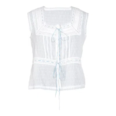 Rose & Nancy Women's White Dora Ivory Lace Blouse