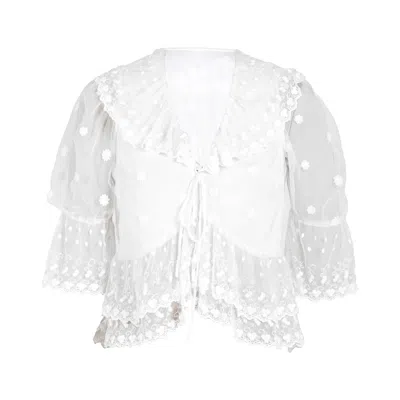 Rose & Nancy Women's White Samira Ivory Lace Blouse
