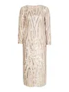Rose & Nancy Women's White / Silver Pearl Beaded Midi Dress In White/silver