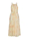 Rose & Nancy Women's Yellow / Orange Ellie Soft Yellow Sparkle Print Maxi Dress