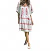 Rose & Rose Holborn Dress In White/red In Multi