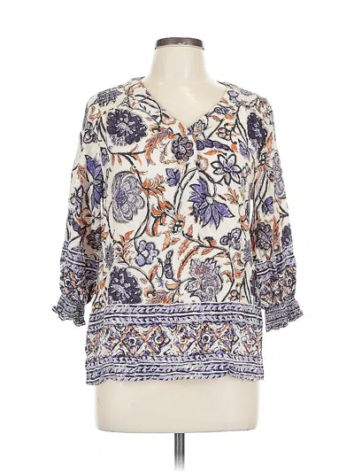 Pre-owned Rose & Thyme 3/4 Sleeve Blouse In Blue