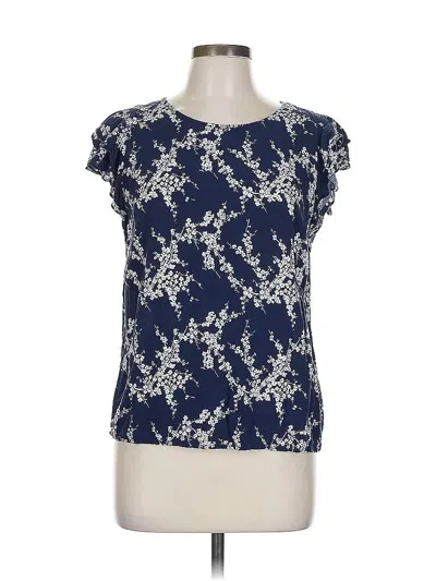 Pre-owned Rose & Thyme Short Sleeve Top Blue Boatneck Tops