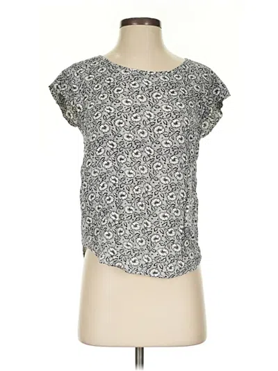 Pre-owned Rose & Thyme Short Sleeve Top Silver Keyhole Neckline Tops