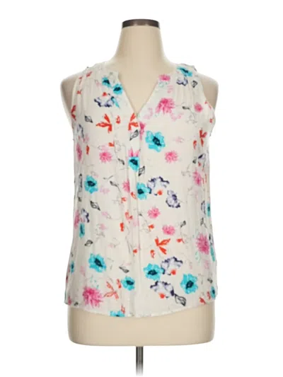 Pre-owned Rose & Thyme Sleeveless Blouse In White