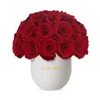 Rose Box Nyc 35 Rose Half Ball Arrangement In Red Flame