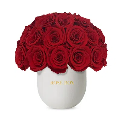 Rose Box Nyc 35 Rose Half Ball Arrangement In Red Flame