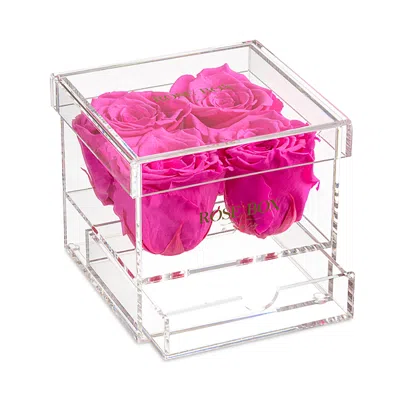 Rose Box Nyc 4 Neon Pink Roses Jewelry Box