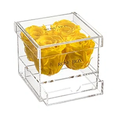 Rose Box Nyc 4 Rose Jewelry Box In Brt Yellow