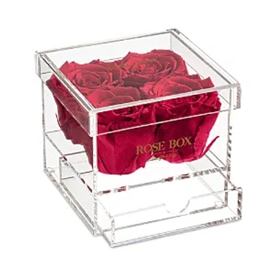 Rose Box Nyc 4 Rose Jewelry Box In Ruby Pink